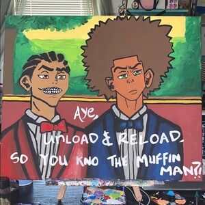 Vibrant Character Art Canvas -Boondocks canvas